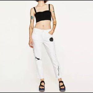 Zara Basic limited edition white shark jeans